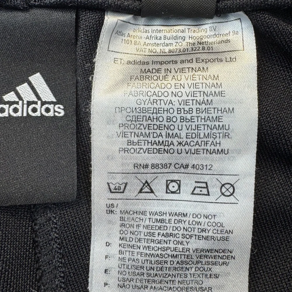 Adidas Tiro Track Pants Mens Medium Black 3-Stripe‎ Zippered Cuffs